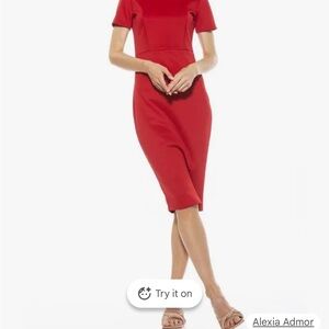 Alexia Admor Scuba Sheath Red Dress